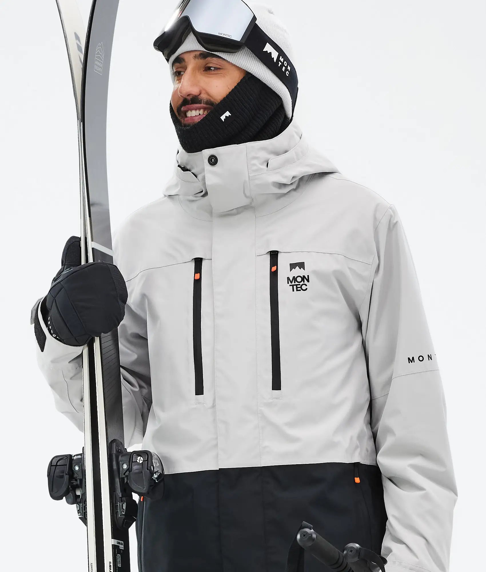 Veste de ski Fawk pour homme - Gris clair/Noir
