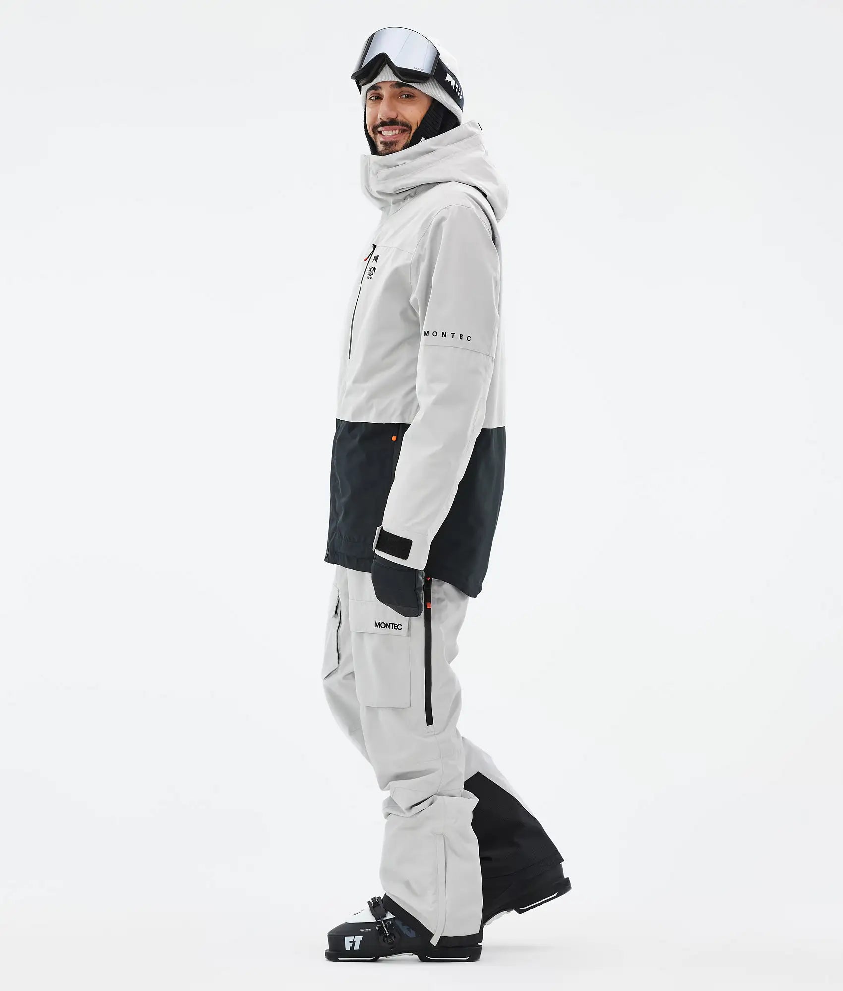 Veste de ski Fawk pour homme - Gris clair/Noir
