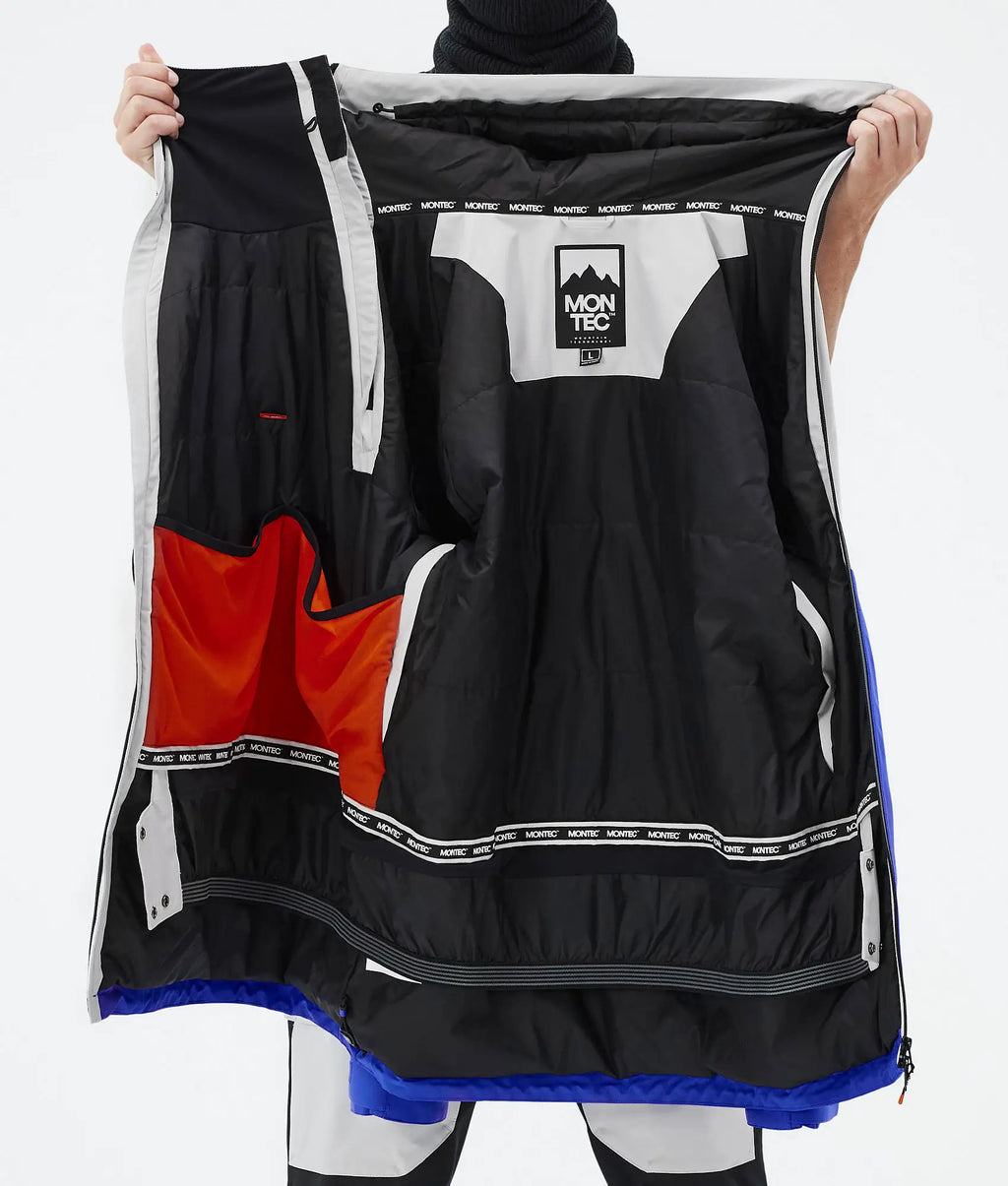 Veste de ski Doom pour homme - Gris clair/Noir/Bleu cobalt