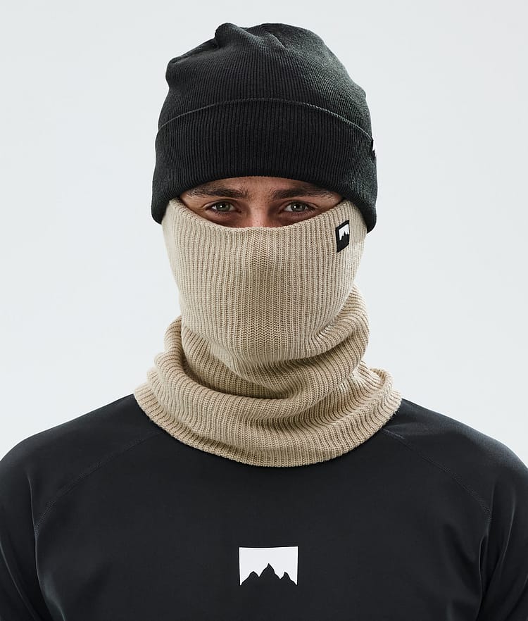 Masque facial tricoté classique couleur sable