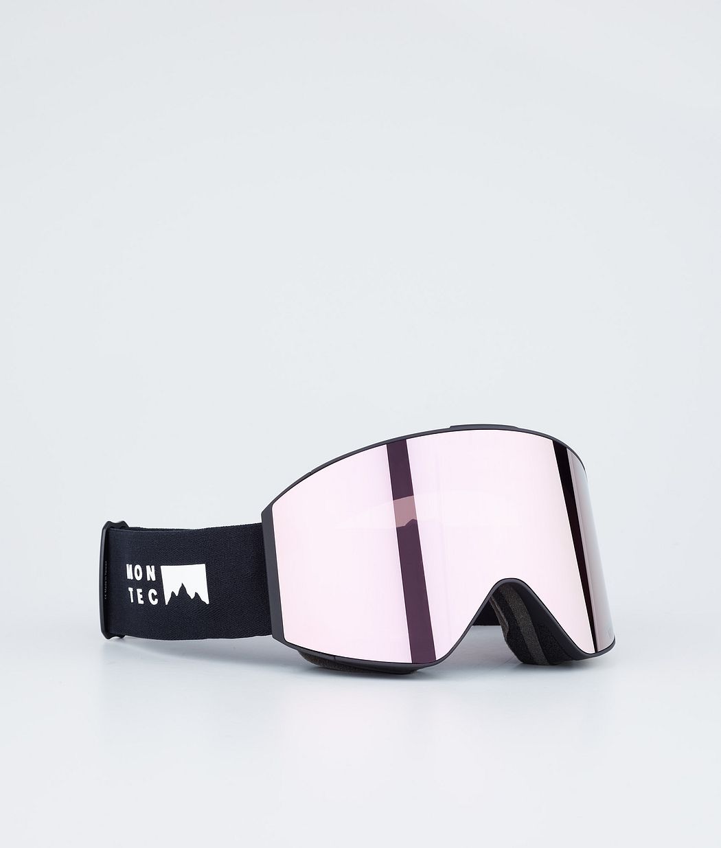 Masque de ski noir avec miroir rose noir