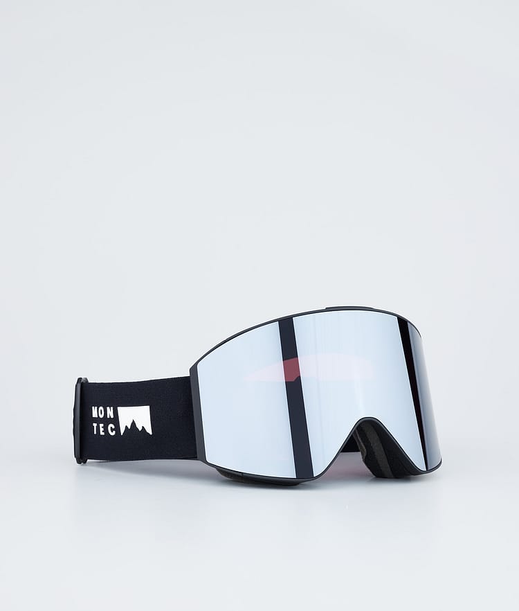 Lunettes de ski noires avec miroir noir