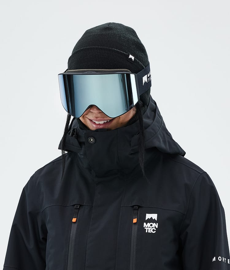 Masque de ski noir avec miroir bleu Black Moon