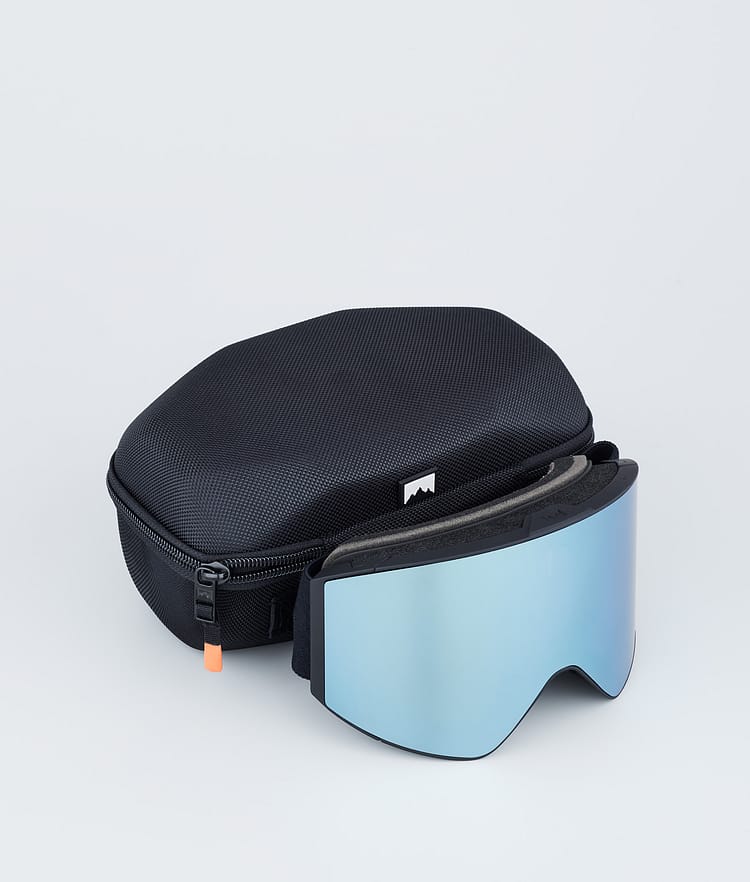 Masque de ski noir avec miroir bleu Black Moon