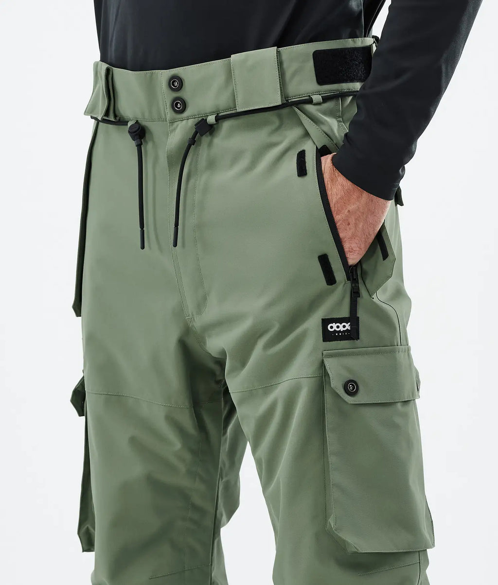 Iconic snowboard pants men Moss Green