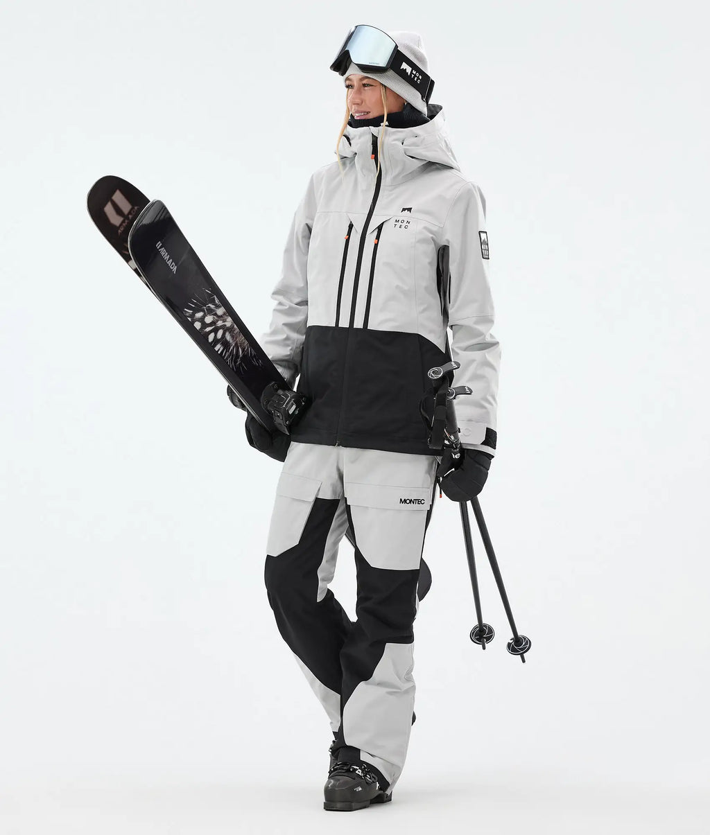Veste de ski Moss W pour femme - Gris clair/Noir