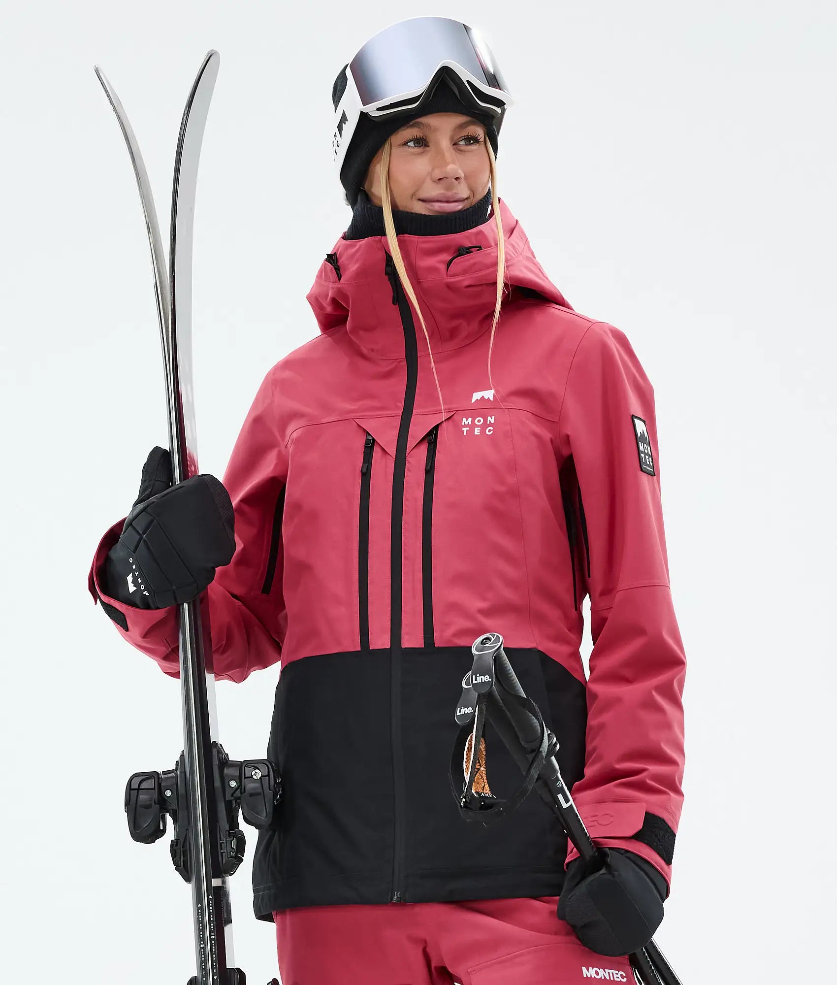 Veste de ski Moss W pour femme - Rouge clair/Noir