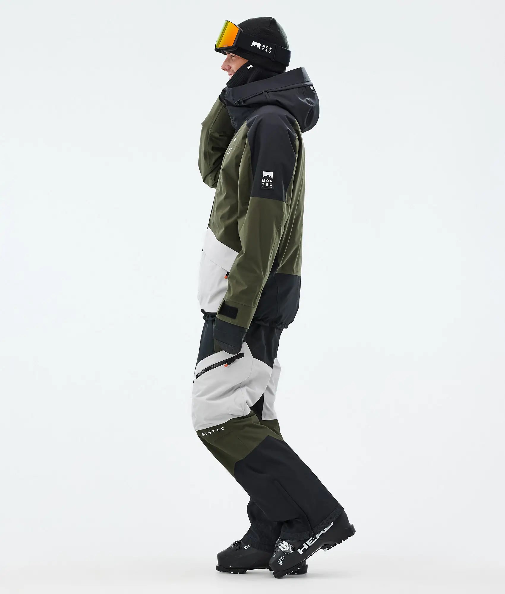 Veste de ski Morpheus pour homme - Noir/Vert olive/Gris clair