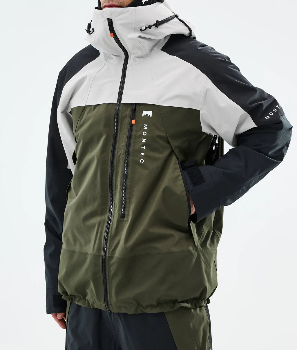 Veste de ski Oracle pour homme - Gris clair/Noir/Vert olive