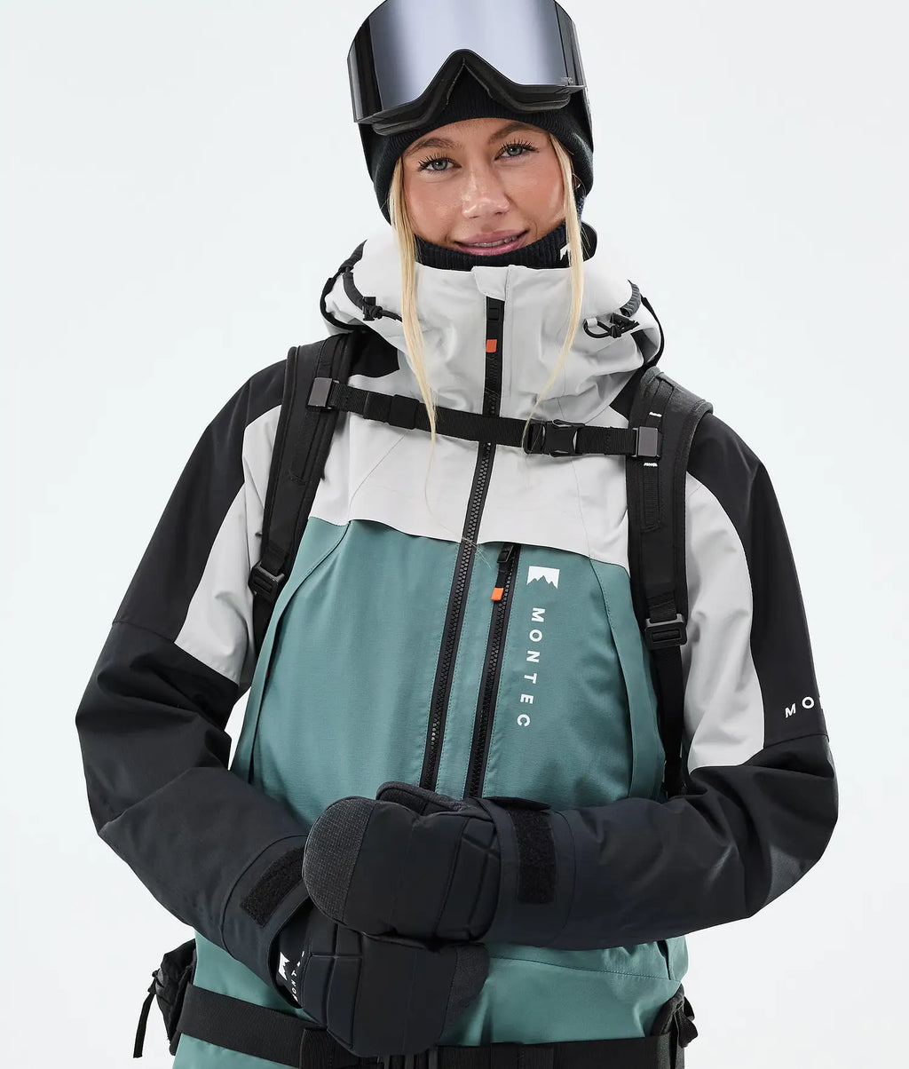 Oracle W Veste de Ski Femme Light Grey/Black/Atlantic