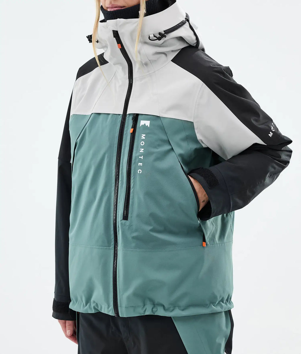 Oracle W Veste de Ski Femme Light Grey/Black/Atlantic