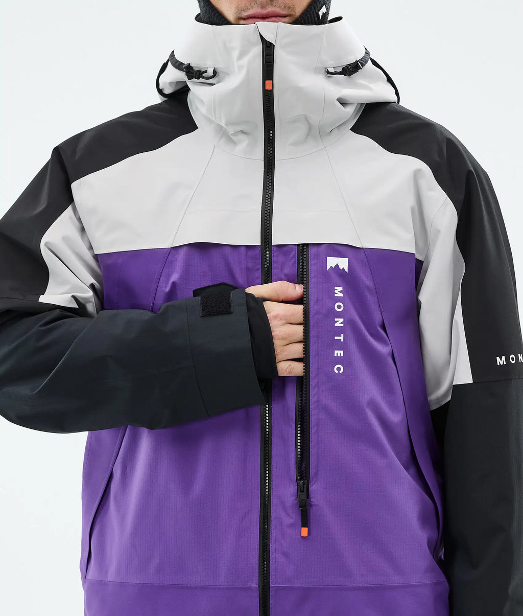Veste de ski Oracle pour homme - Gris clair/Noir/Violet vif