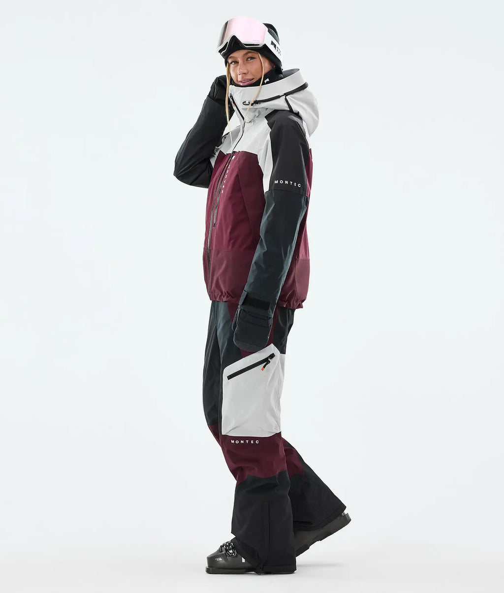 Oracle W Veste de Ski Femme Light Grey/Black/Burgundy