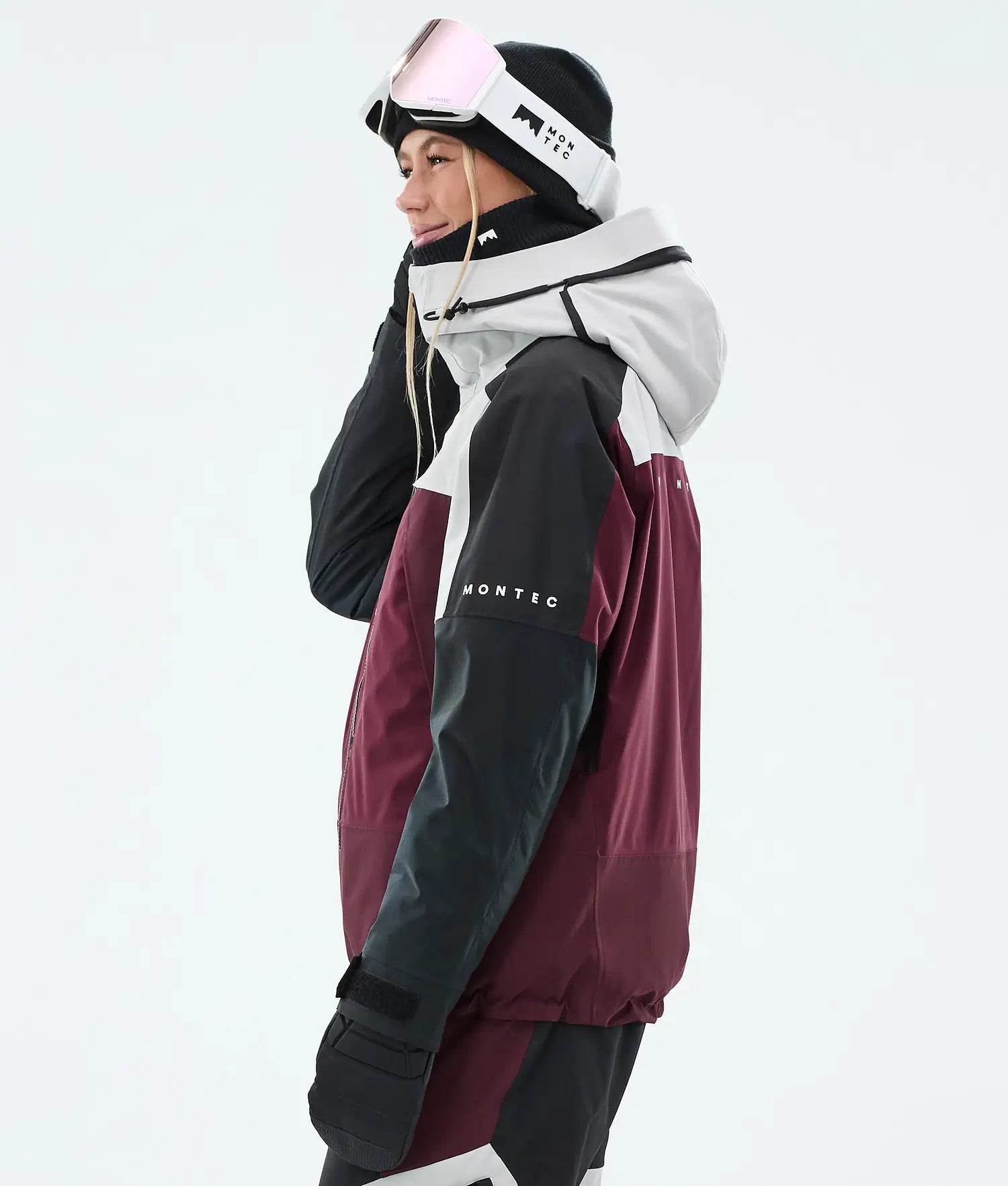 Oracle W Veste de Ski Femme Light Grey/Black/Burgundy