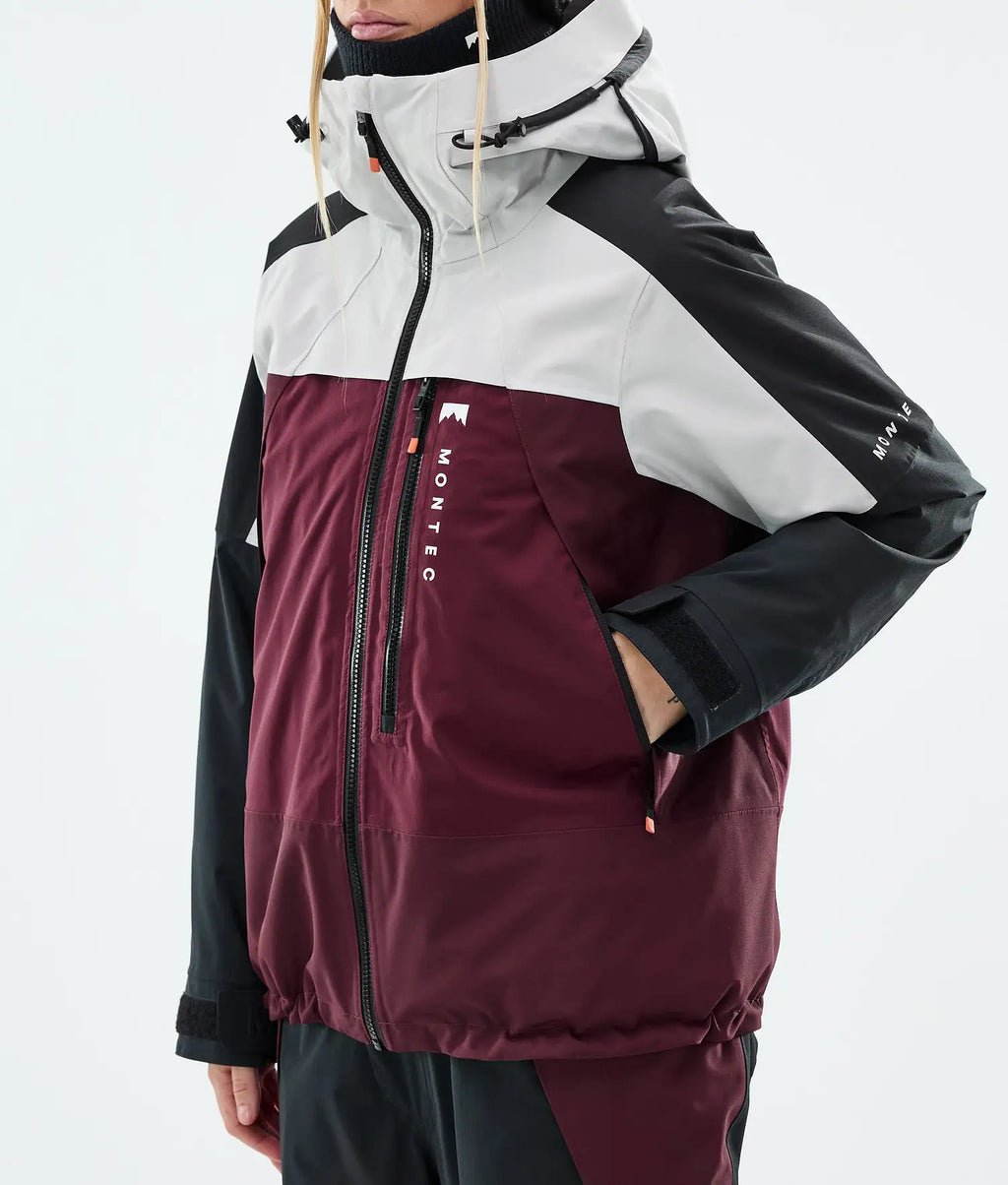 Oracle W Veste de Ski Femme Light Grey/Black/Burgundy