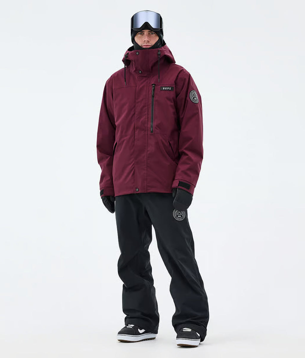 Blizzard Full Zip Snowboard Jacket Men Burgundy